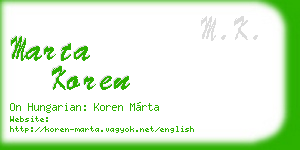 marta koren business card
